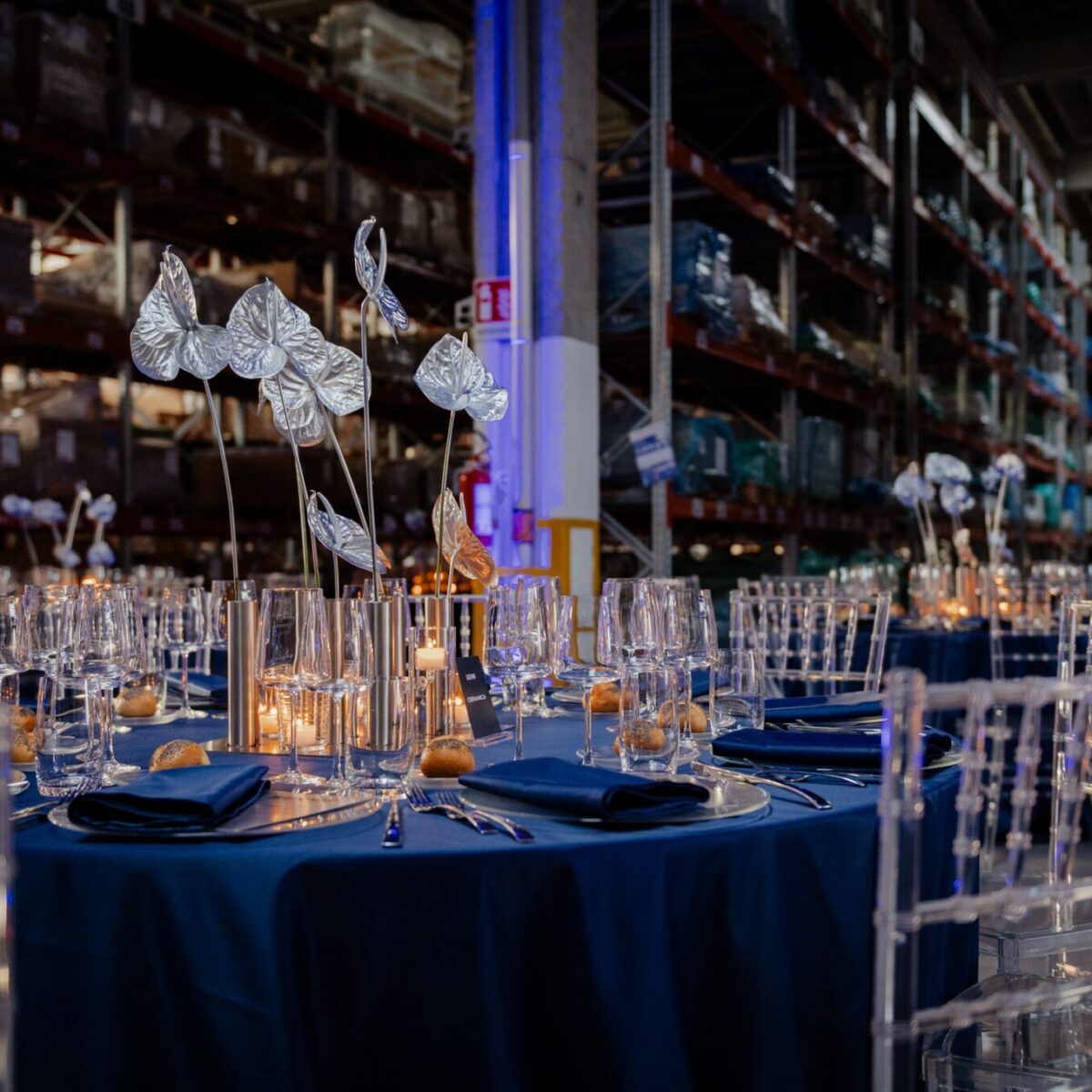 Dettaglio tavola e allestimento per gala dinner Berni